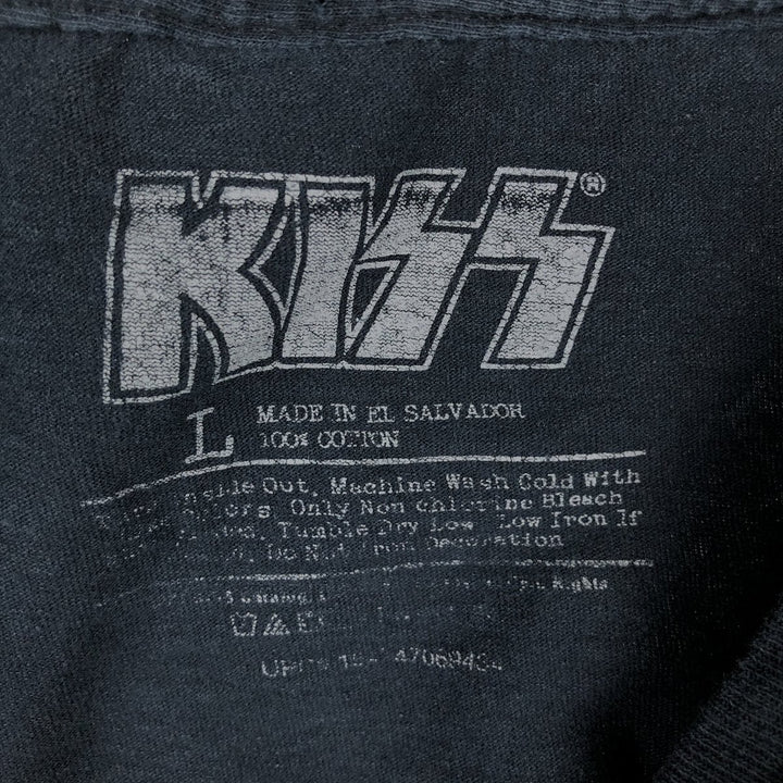 KISS Band T-shirt, Band T, Men's L size cotton white type Vintage Second Hand