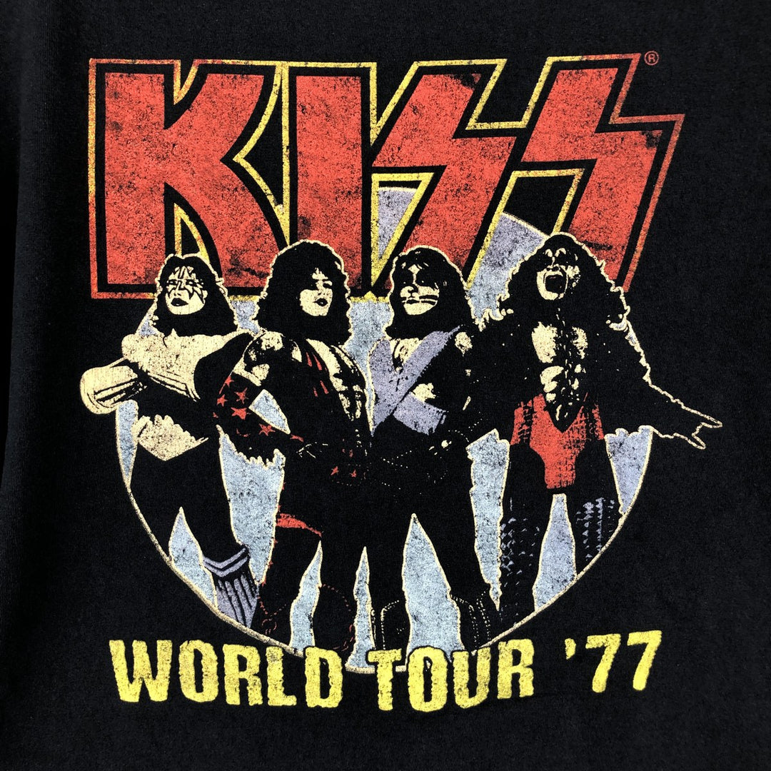 KISS Band T-shirt, Band T, Men's L size cotton white type Vintage Second Hand
