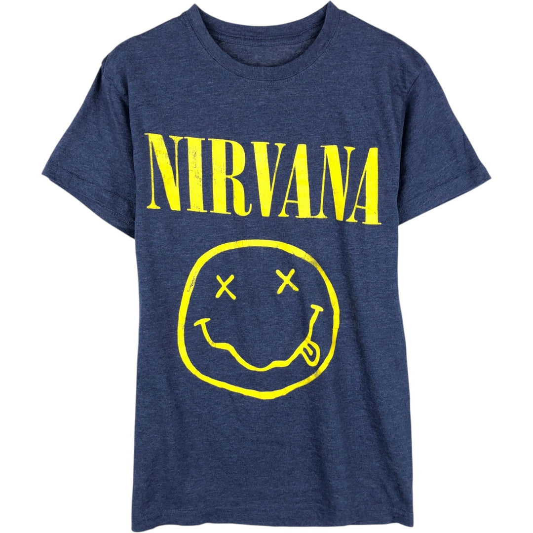 NIRVANA Nirvana Band T-shirt, Band T, Men's S size cotton blue type Vintage Second Hand