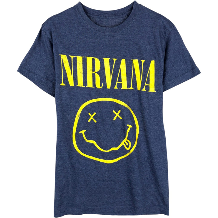 NIRVANA Nirvana Band T-shirt, Band T, Men's S size cotton blue type Vintage Second Hand