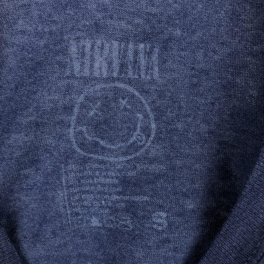 NIRVANA Nirvana Band T-shirt, Band T, Men's S size cotton blue type Vintage Second Hand