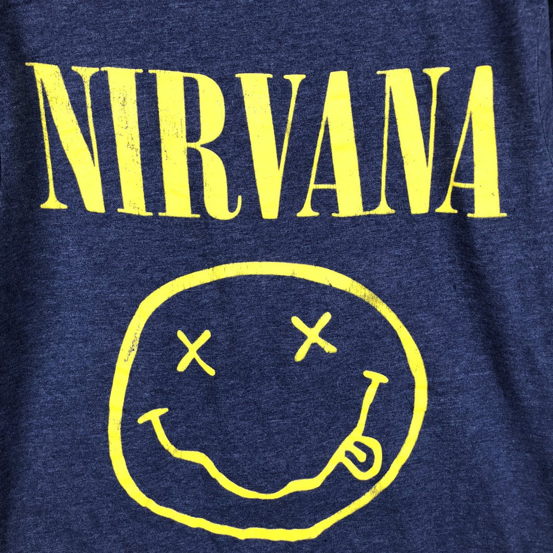 NIRVANA Nirvana Band T-shirt, Band T, Men's S size cotton blue type Vintage Second Hand