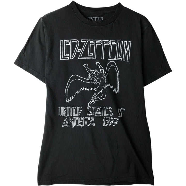 LED ZEPPELIN Led Zeppelin Band T-shirt Band T Men's M size cotton black type Vintage Second Hand