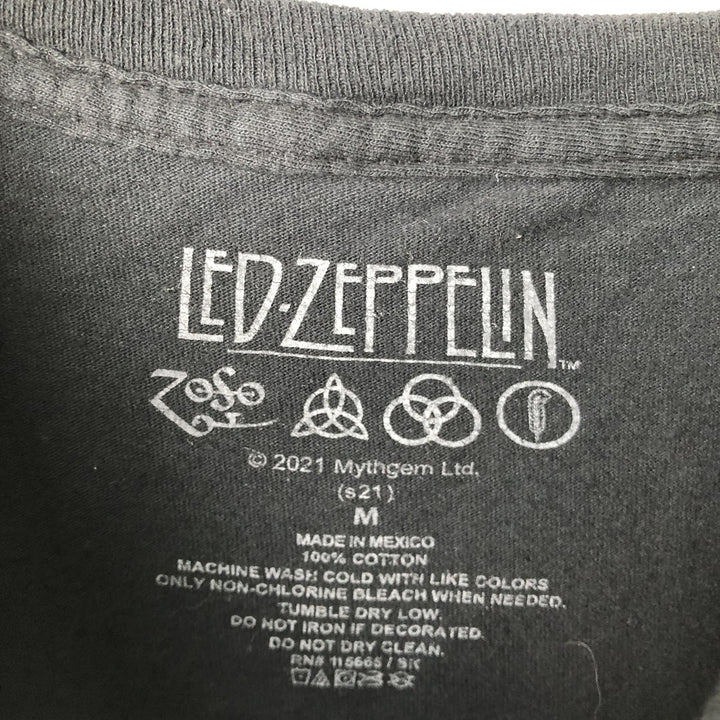 LED ZEPPELIN Led Zeppelin Band T-shirt Band T Men's M size cotton black type Vintage Second Hand