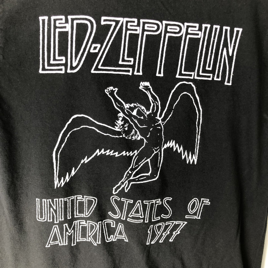 LED ZEPPELIN Led Zeppelin Band T-shirt Band T Men's M size cotton black type Vintage Second Hand