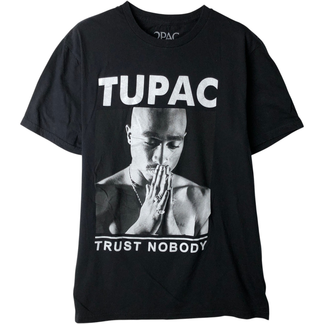 2pac Rap T-shirt, Men's M size cotton black type Vintage Second Hand