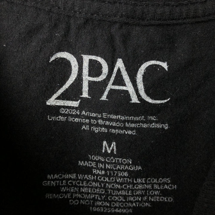 2pac Rap T-shirt, Men's M size cotton black type Vintage Second Hand