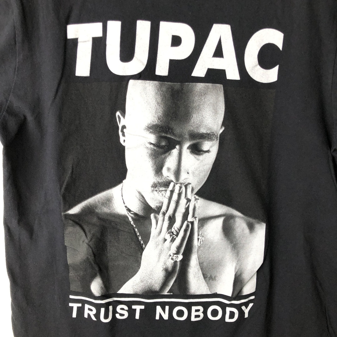 2pac Rap T-shirt, Men's M size cotton black type Vintage Second Hand