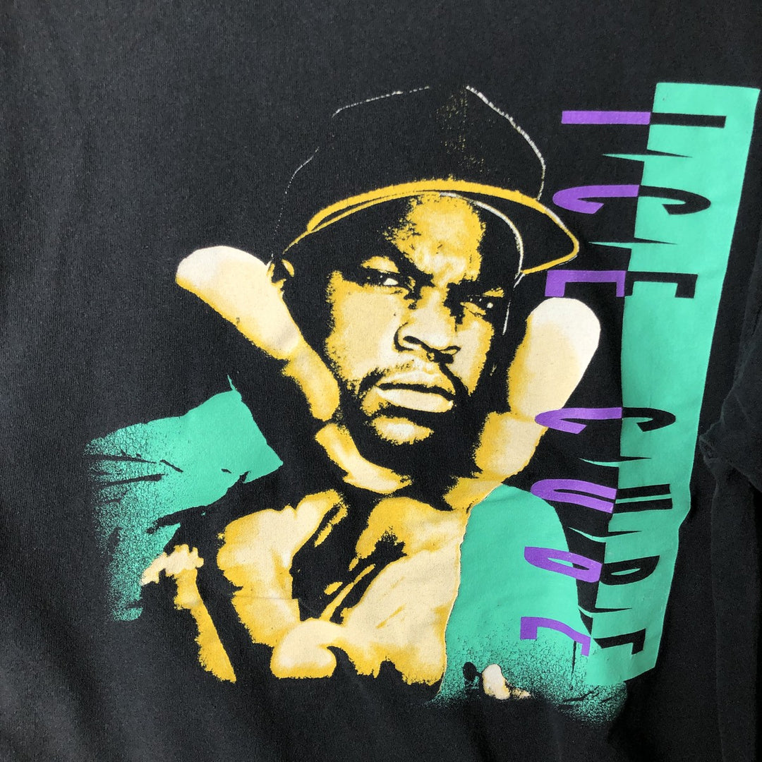 ICE CUBE Rap T-shirt, Men's XL size cotton black type Vintage Second Hand