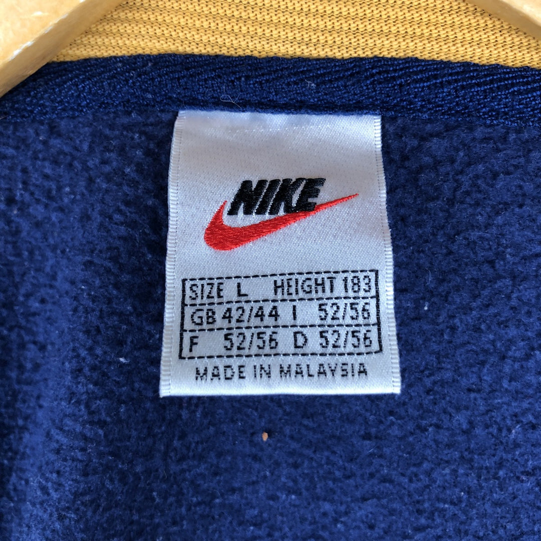 90'S Nike Full-Zip Sweatshirt Hoodie, Men's Size L (approx.), Vintage cotton Navy blue Vintage Second Hand