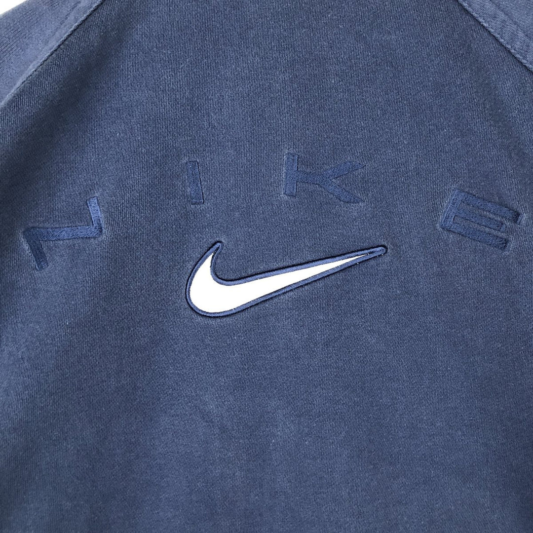 90'S Nike Full-Zip Sweatshirt Hoodie, Men's Size L (approx.), Vintage cotton Navy blue Vintage Second Hand