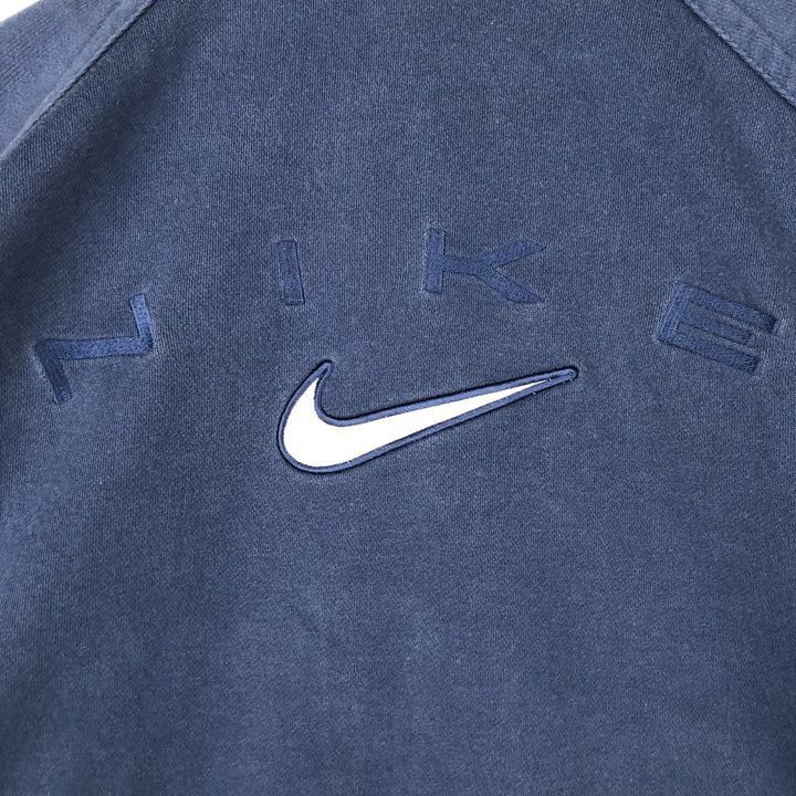 90'S Nike Full-Zip Sweatshirt Hoodie, Men's Size L (approx.), Vintage cotton Navy blue Vintage Second Hand