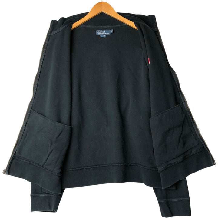Ralph Lauren POLO by Ralph Lauren full zip sweatshirt, men's XL size cotton black type Vintage Second Hand