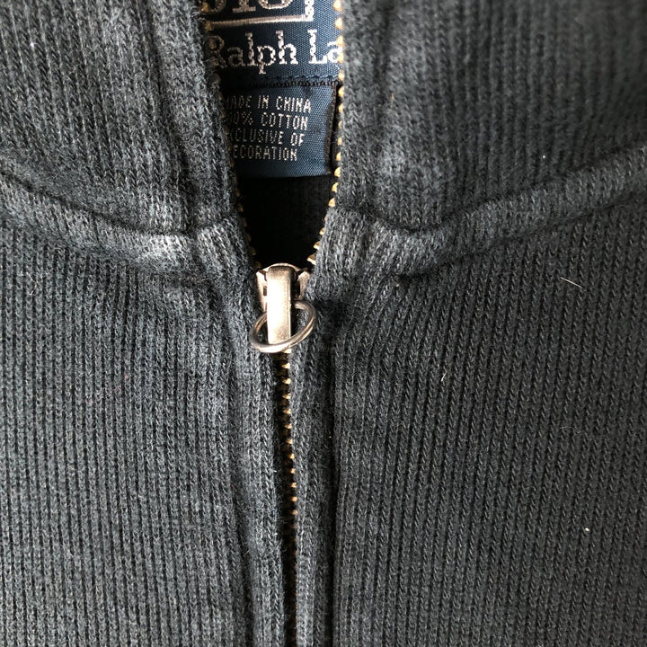 Ralph Lauren POLO by Ralph Lauren full zip sweatshirt, men's XL size cotton black type Vintage Second Hand