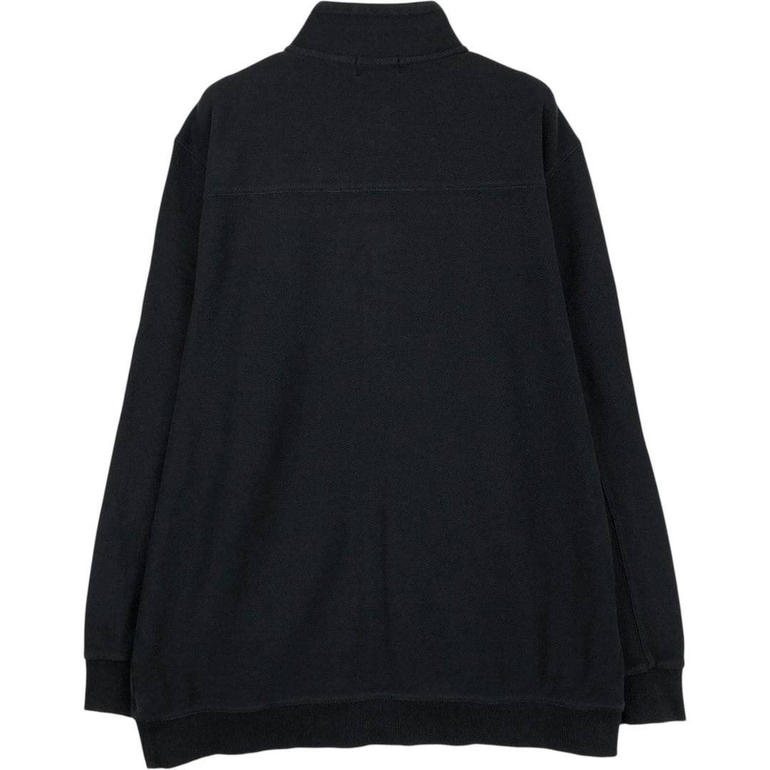 90s-00'S Calvin Klein pique knit high-neck full-zip sweatshirt, men's size XXL equivalent. unclear black type Vintage Second Hand