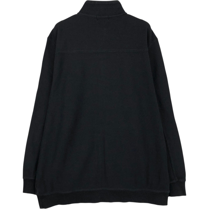 90s-00'S Calvin Klein pique knit high-neck full-zip sweatshirt, men's size XXL equivalent. unclear black type Vintage Second Hand