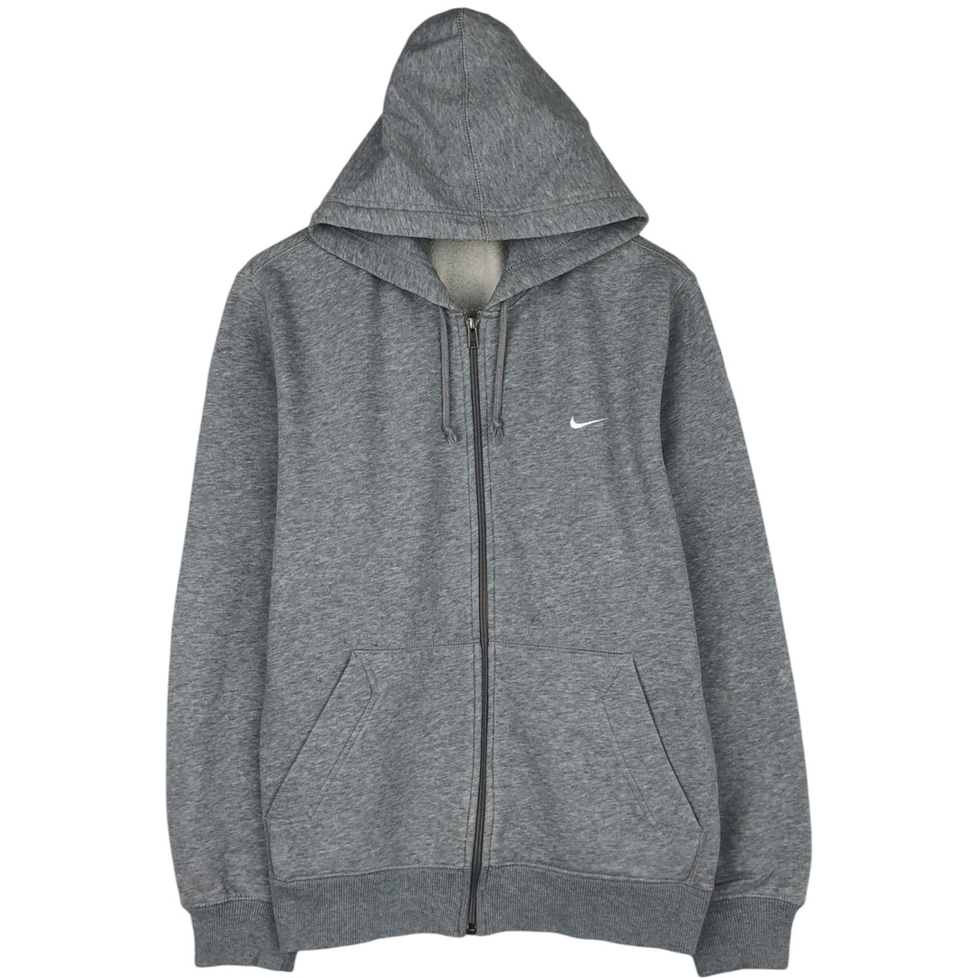 Nike Sweat Full Zip Hoodie, Men's M Size cotton gray type Vintage Second Hand