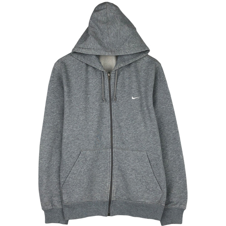 Nike Sweat Full Zip Hoodie, Men's M Size cotton gray type Vintage Second Hand