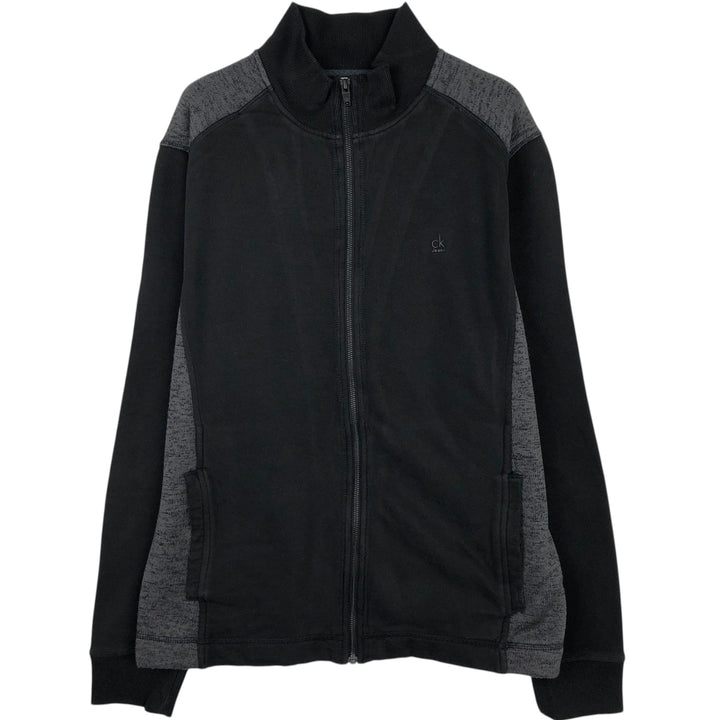 2000'S Calvin Klein Jeans High Neck Full-Zip Sweatshirt (Men's Size L) cotton black type Vintage Second Hand