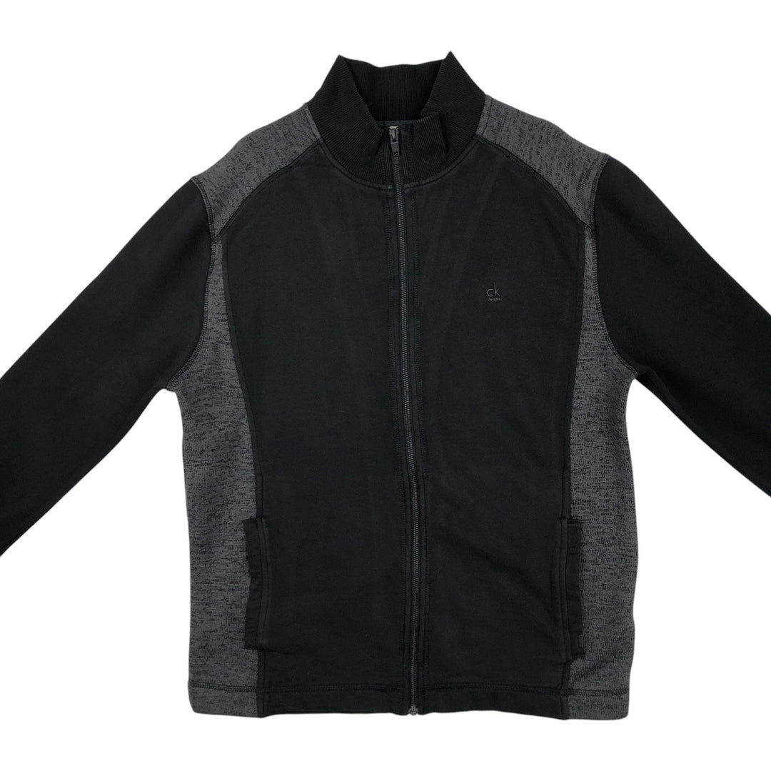 2000'S Calvin Klein Jeans High Neck Full-Zip Sweatshirt (Men's Size L) cotton black type Vintage Second Hand