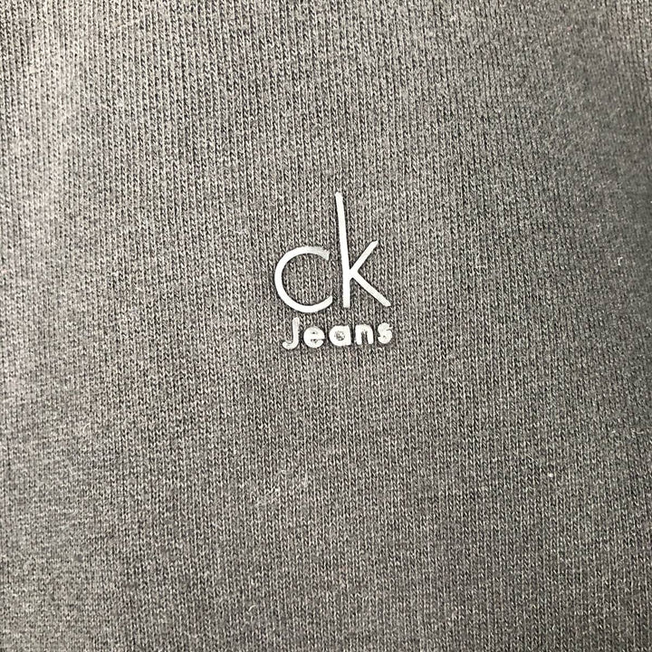 2000'S Calvin Klein Jeans High Neck Full-Zip Sweatshirt (Men's Size L) cotton black type Vintage Second Hand