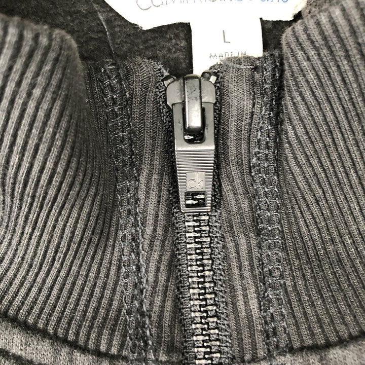 2000'S Calvin Klein Jeans High Neck Full-Zip Sweatshirt (Men's Size L) cotton black type Vintage Second Hand