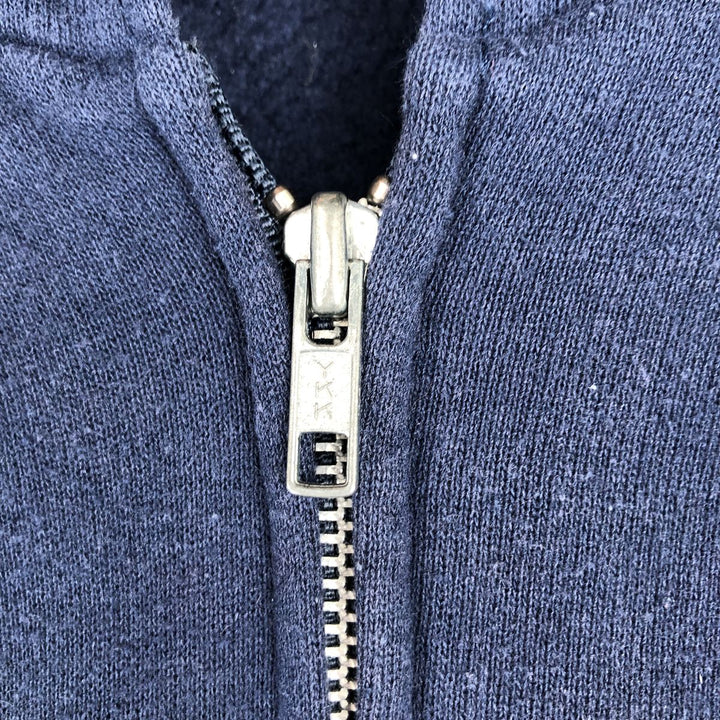 90'S Jerzees Full-Zip Sweatshirt Hoodie, Men's XXL equivalent, Vintage cotton navy blue type Vintage Second Hand