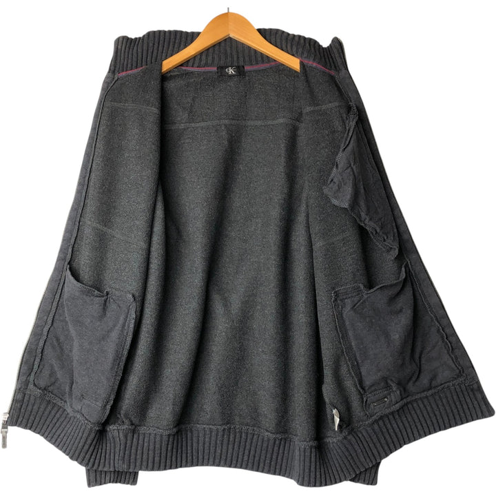 Vintage 90s-00'S Calvin Klein full-zip sweatshirt, size L, men's unclear gray type Vintage Second Hand