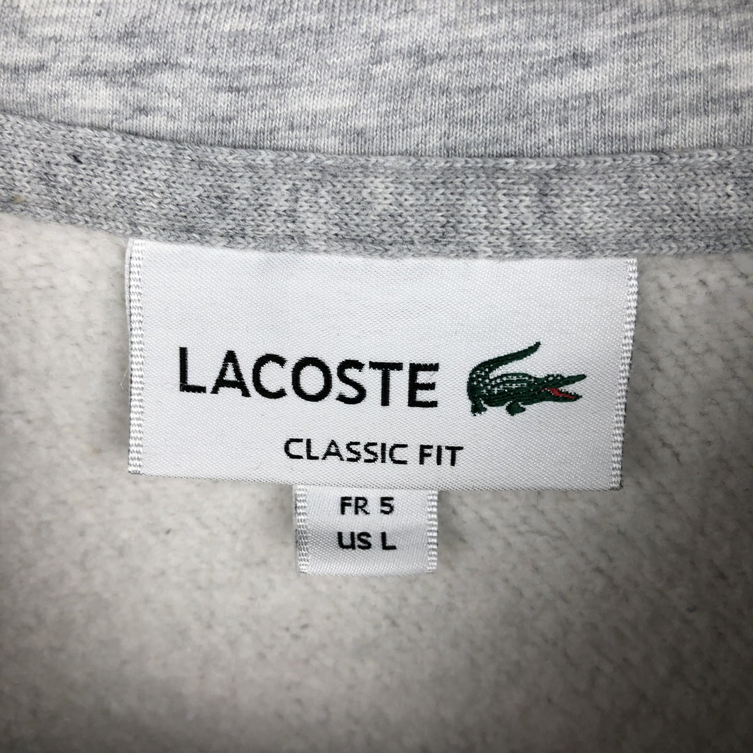 Lacoste Classic Fit Full Zip Sweatshirt Hoodie, Size 5 (Men's L) cotton gray type Vintage Second Hand