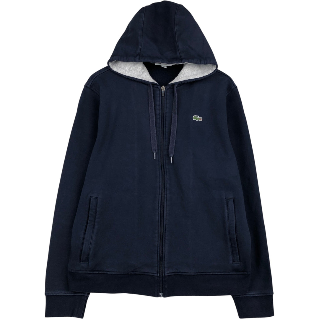 Lacoste LACOSTE SPORT Sweat Full-Zip Hoodie, Size 6 (Men's XL equivalent) cotton navy blue type Vintage Second Hand