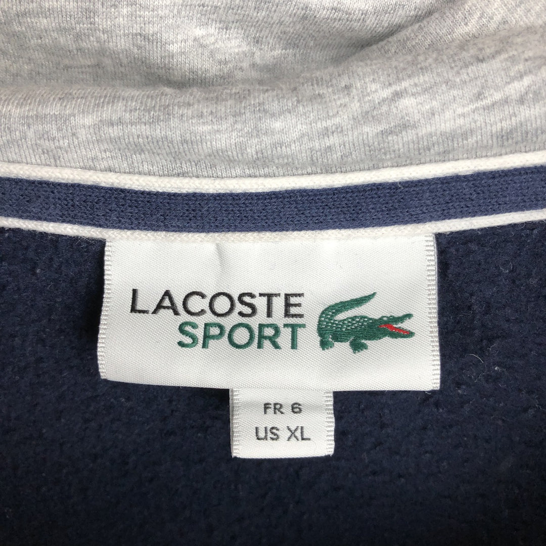 Lacoste LACOSTE SPORT Sweat Full-Zip Hoodie, Size 6 (Men's XL equivalent) cotton navy blue type Vintage Second Hand