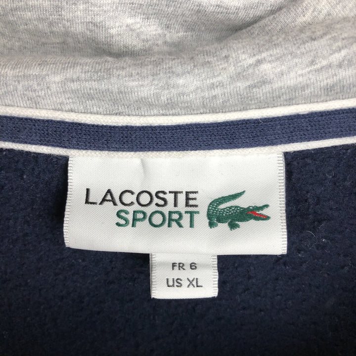 Lacoste LACOSTE SPORT Sweat Full-Zip Hoodie, Size 6 (Men's XL equivalent) cotton navy blue type Vintage Second Hand