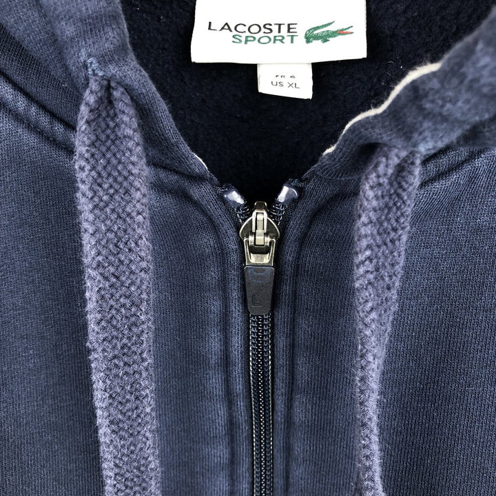 Lacoste LACOSTE SPORT Sweat Full-Zip Hoodie, Size 6 (Men's XL equivalent) cotton navy blue type Vintage Second Hand