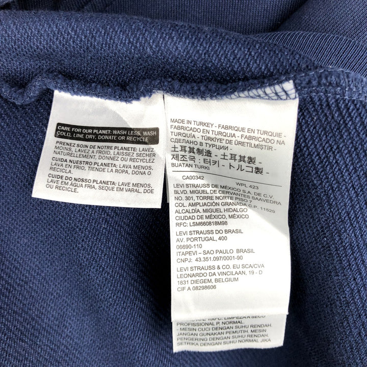 Levi's Sweatshirt Full Zip Hoodie, Men's Size L cotton navy blue type Vintage Second Hand