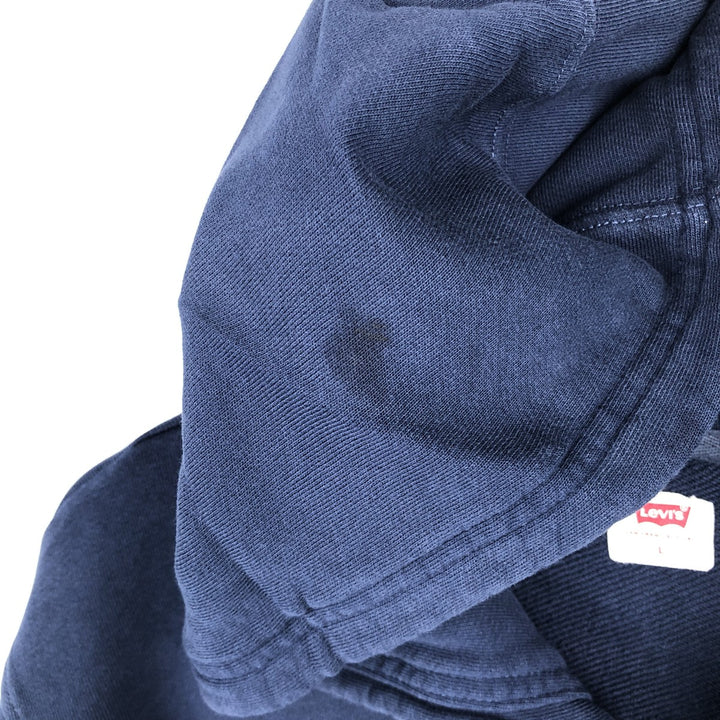 Levi's Sweatshirt Full Zip Hoodie, Men's Size L cotton navy blue type Vintage Second Hand