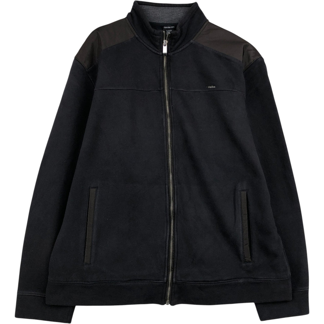 Calvin Klein full-zip sweatshirt, men's size XL cotton black type Vintage Second Hand
