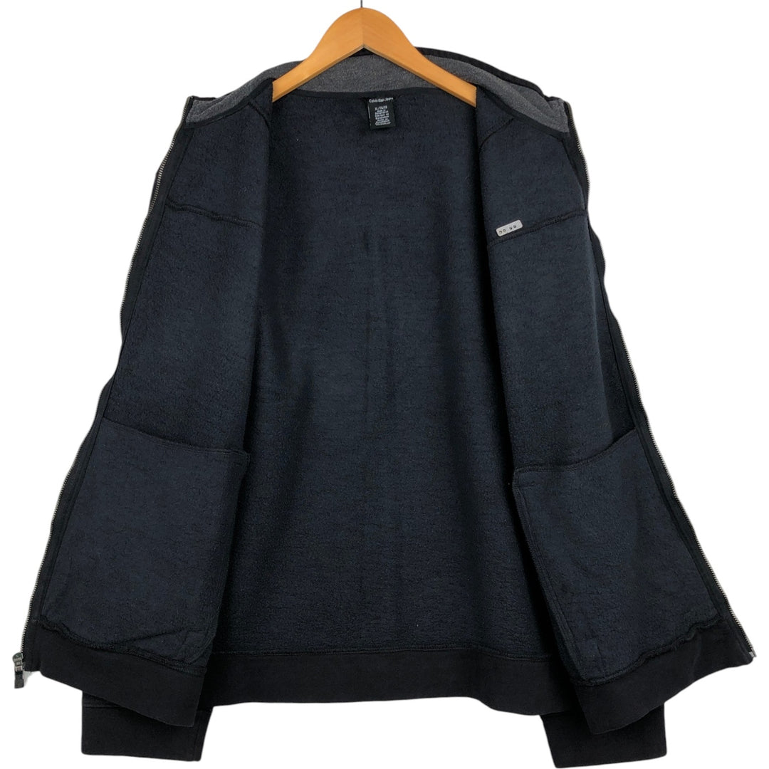 Calvin Klein full-zip sweatshirt, men's size XL cotton black type Vintage Second Hand