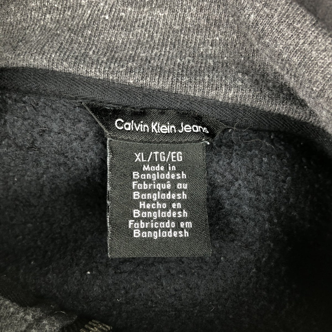 Calvin Klein full-zip sweatshirt, men's size XL cotton black type Vintage Second Hand