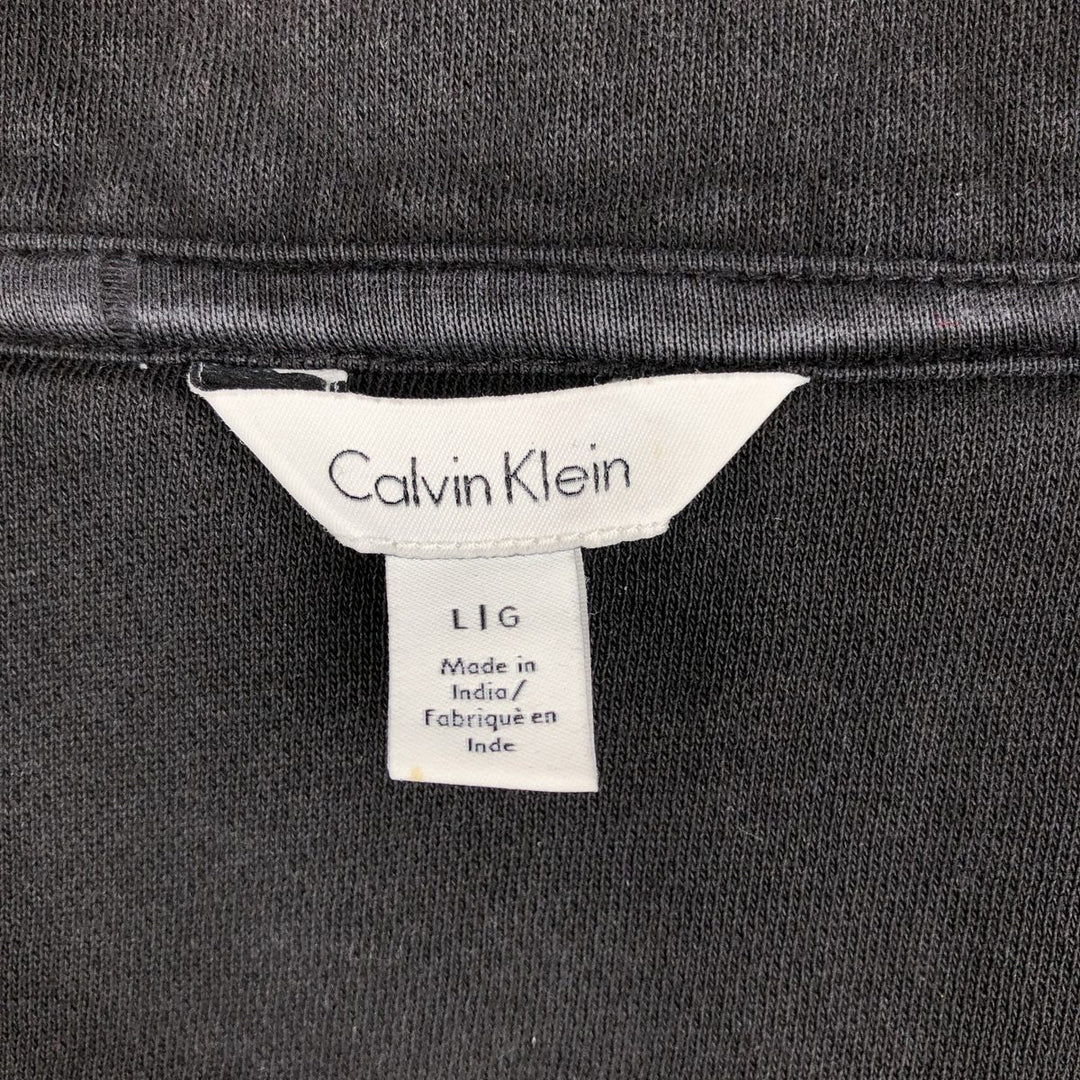Calvin Klein full-zip sweatshirt, men's size L unclear black type Vintage Second Hand