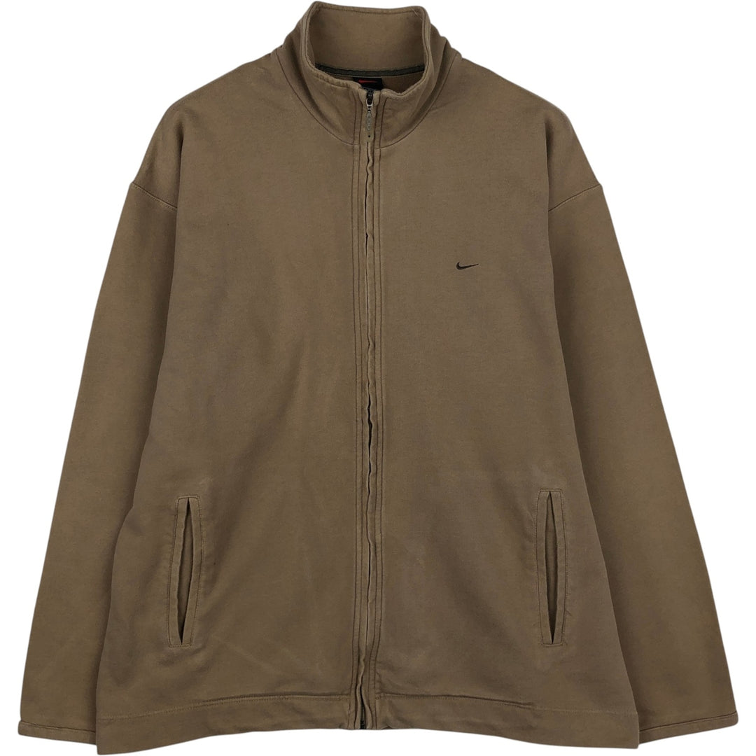 90s-80'S Nike Full-Zip Sweatshirt, Men's Size L (approx.), Vintage cotton beige type brown Vintage Second Hand