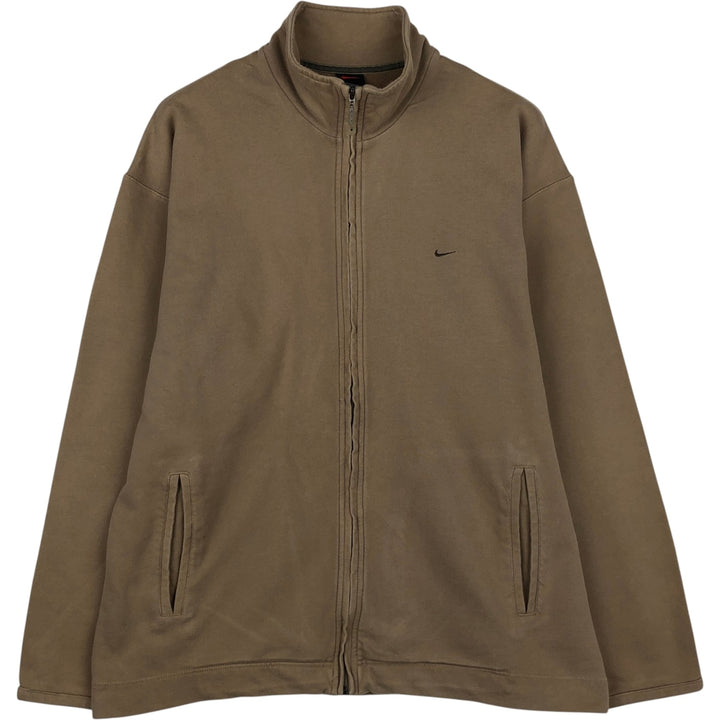 90s-80'S Nike Full-Zip Sweatshirt, Men's Size L (approx.), Vintage cotton beige type brown Vintage Second Hand