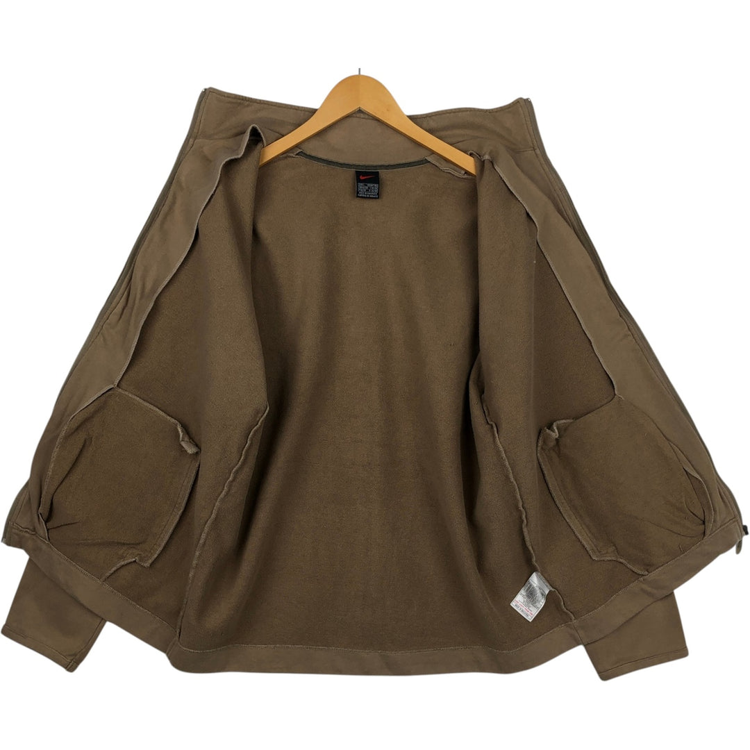 90s-80'S Nike Full-Zip Sweatshirt, Men's Size L (approx.), Vintage cotton beige type brown Vintage Second Hand