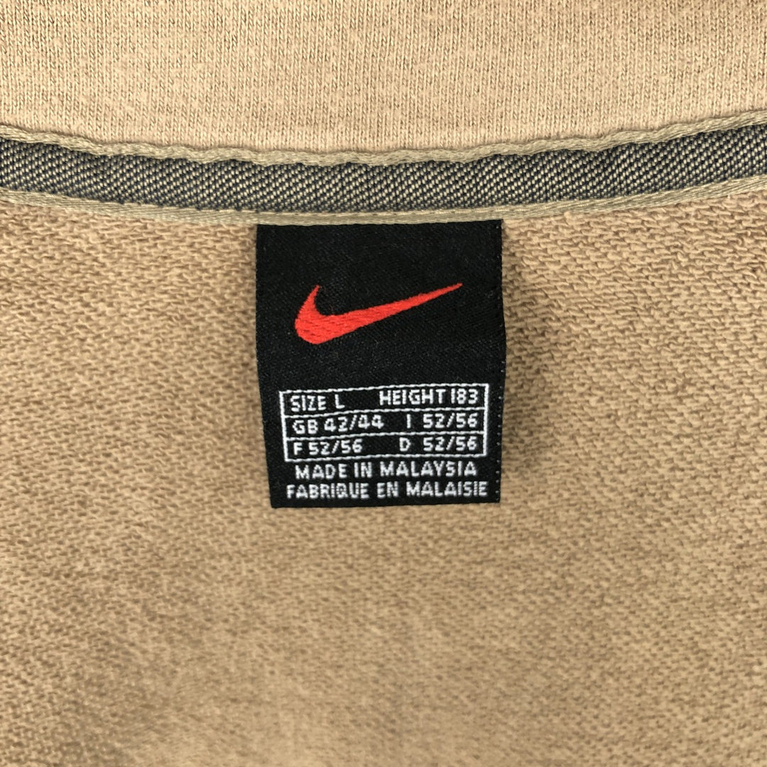90s-80'S Nike Full-Zip Sweatshirt, Men's Size L (approx.), Vintage cotton beige type brown Vintage Second Hand