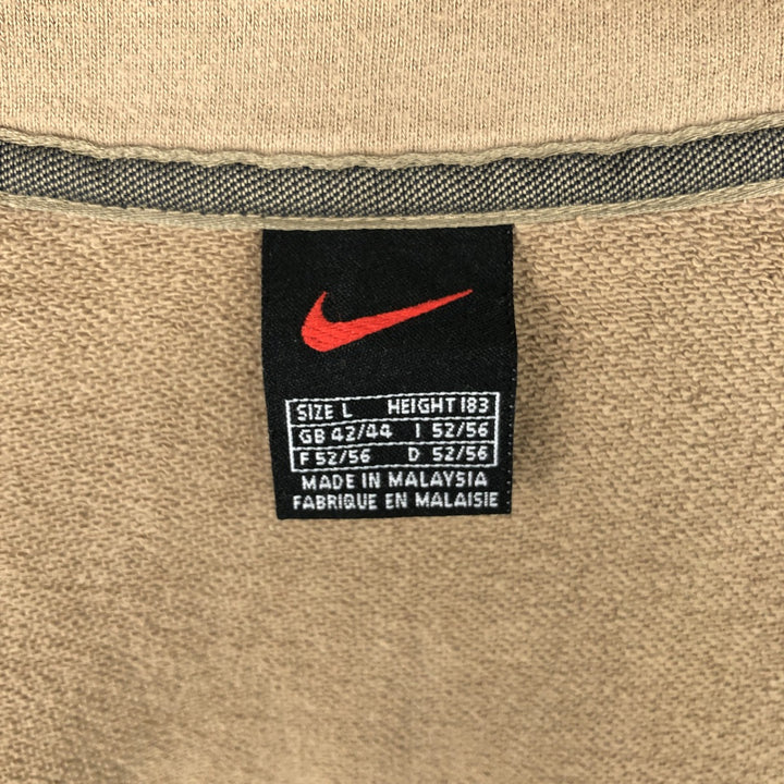 90s-80'S Nike Full-Zip Sweatshirt, Men's Size L (approx.), Vintage cotton beige type brown Vintage Second Hand