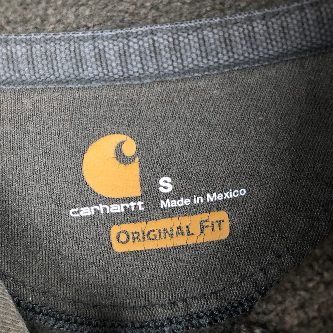 Carhartt Original Fit Full-Zip Sweatshirt Hoodie, Men's Size Small cotton Khaki type Vintage Second Hand