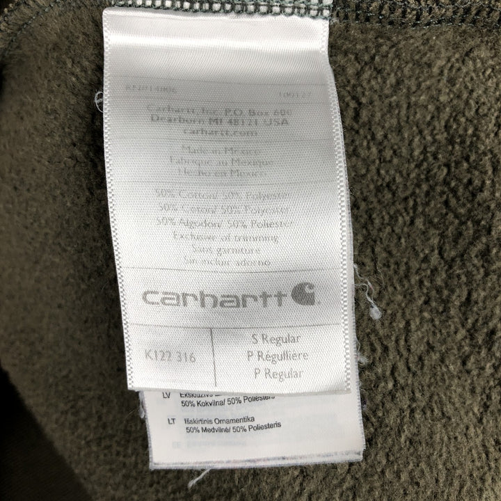 Carhartt Original Fit Full-Zip Sweatshirt Hoodie, Men's Size Small cotton Khaki type Vintage Second Hand