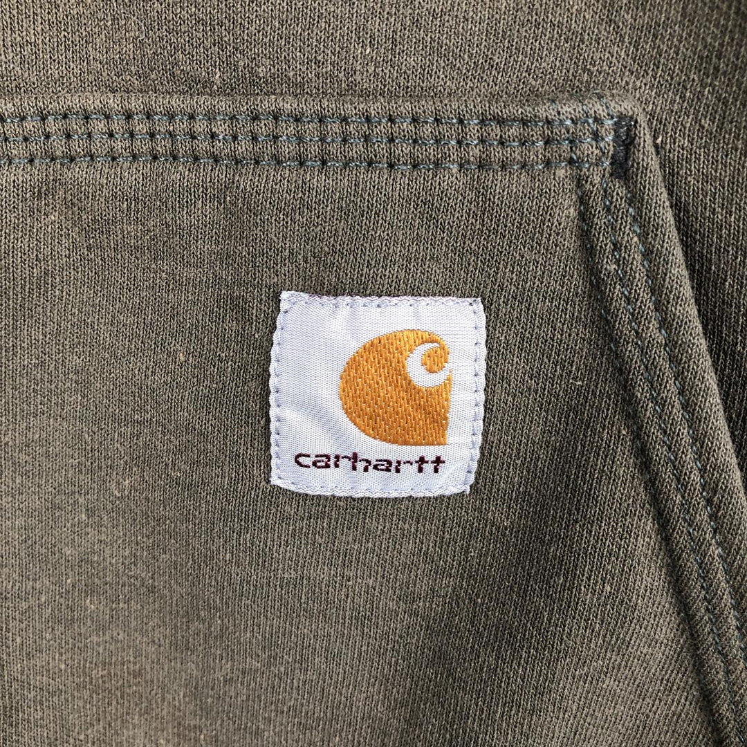 Carhartt Original Fit Full-Zip Sweatshirt Hoodie, Men's Size Small cotton Khaki type Vintage Second Hand