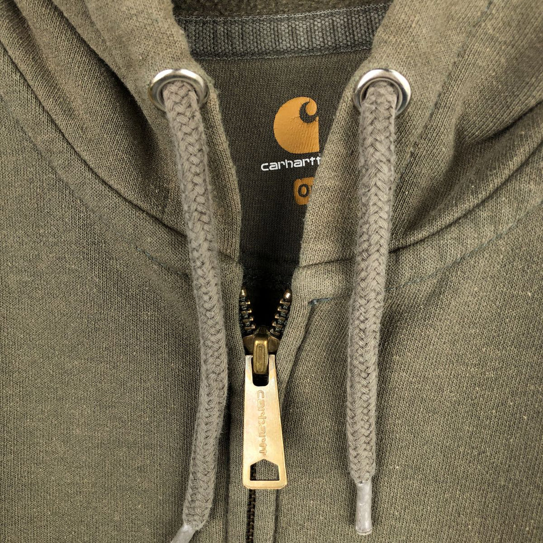 Carhartt Original Fit Full-Zip Sweatshirt Hoodie, Men's Size Small cotton Khaki type Vintage Second Hand