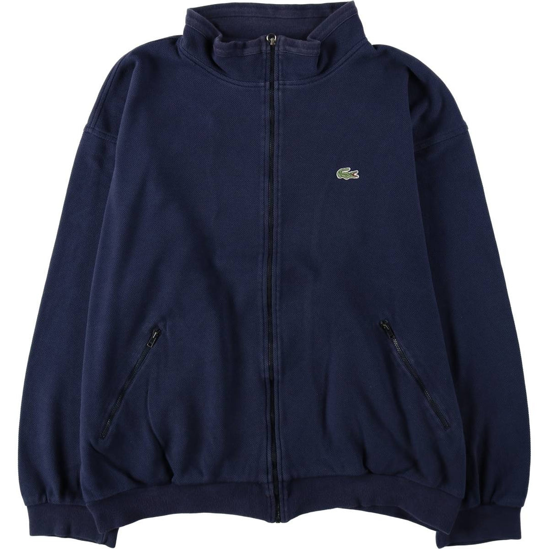Lacoste pique full-zip sweatshirt, size 6 (equivalent to men's XL). cotton navy blue type Vintage Second Hand