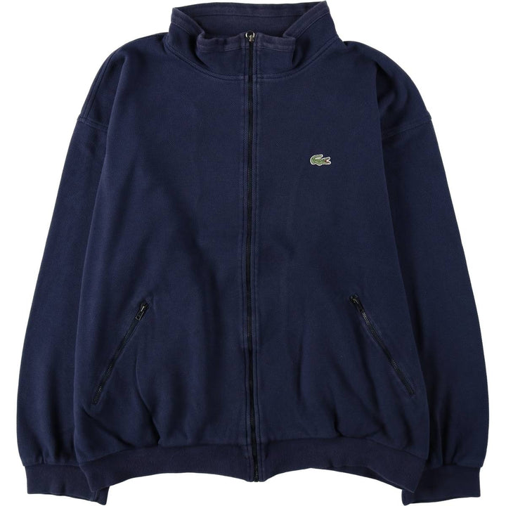 Lacoste pique full-zip sweatshirt, size 6 (equivalent to men's XL). cotton navy blue type Vintage Second Hand